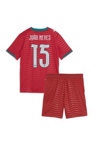 Portugali Joao Neves #15 Jalkapallovaatteet Lasten Kotipeliasu MM-kisat 2026 Lyhythihainen (+ Lyhyet housut)